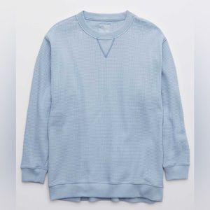 Aerie Waffle Knit Oversized Crew Neck Sweater Size M